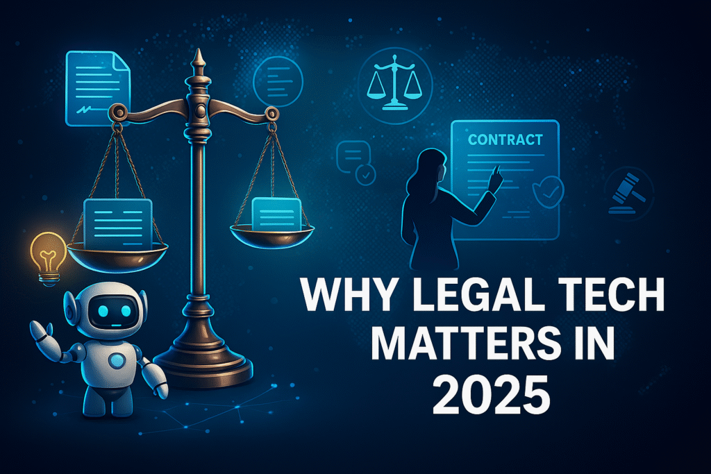 A modern image portraying digital contracts and why legal tech matters in 2025